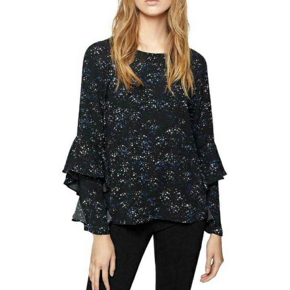 Sanctuary moonchild blouse stargazer Star Print Bell Sleeves Fairygoth